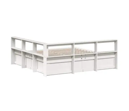 Gulta Ar Grāmatu Plauktu, Bez Matrača, 180X200 Cm, Priedes Koks Vidaxl