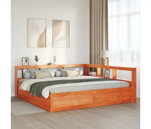 Lova Su Knygų Spinta Be Čiužinio, Ruda, 180X200cm Pušis