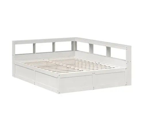 Gulta Ar Grāmatu Plauktu, Bez Matrača, 160X200 Cm, Priedes Koks Vidaxl