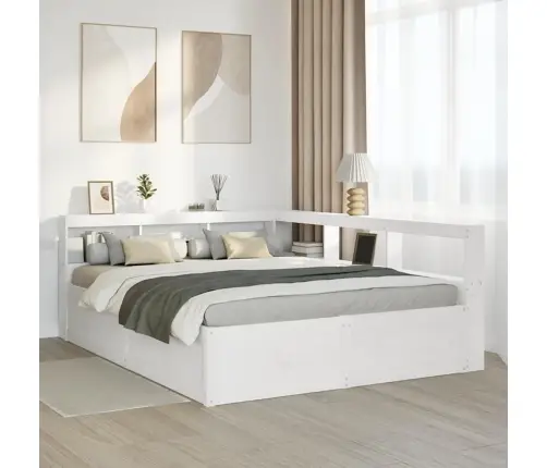 Gulta Ar Grāmatu Plauktu, Bez Matrača, 160X200 Cm, Priedes Koks Vidaxl