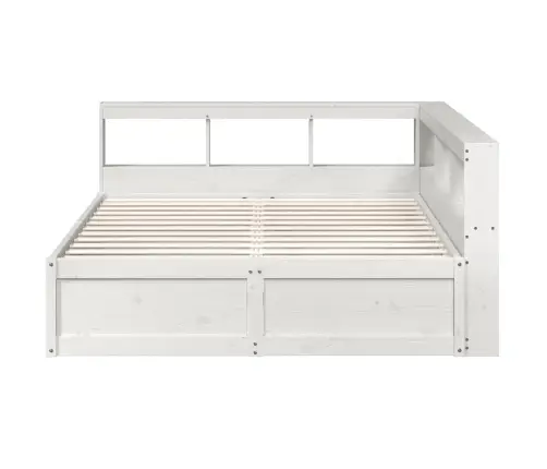 Gulta Ar Grāmatu Plauktu, Bez Matrača, 160X200 Cm, Priedes Koks Vidaxl