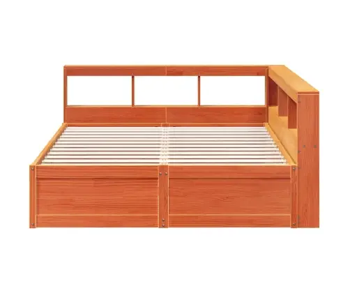 Riiuliga Voodi Ilma Madratsita, Vahapruun, 160X200cm Männipuit