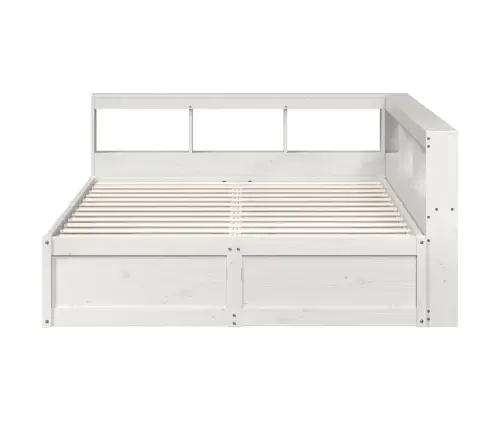 Lova Su Knygų Spinta Be Čiužinio, Balta, 140X200cm Pušis