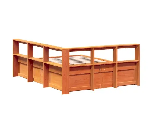 Gulta Ar Grāmatu Plauktu, Bez Matrača, 140X200 Cm, Priedes Koks Vidaxl