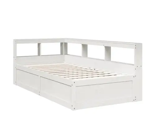 Gulta Ar Grāmatu Plauktu, Bez Matrača, 100X200 Cm, Priedes Koks Vidaxl