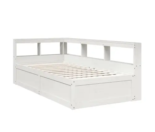 Gulta Ar Grāmatu Plauktu, Bez Matrača, 90X200 Cm, Priedes Koks Vidaxl