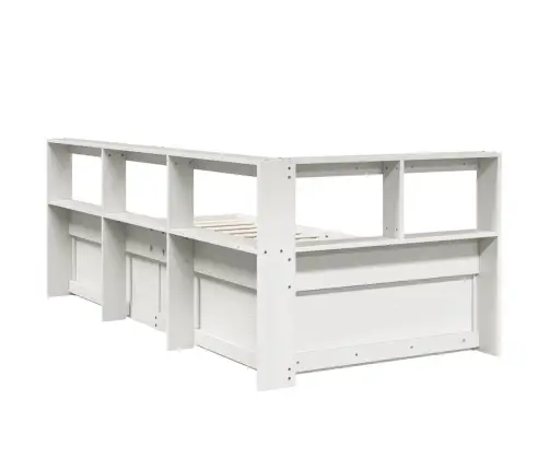 Gulta Ar Grāmatu Plauktu, Bez Matrača, 90X200 Cm, Priedes Koks Vidaxl