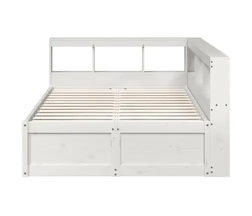 Lova Su Knygų Spinta Be Čiužinio, Balta, 120X190cm Pušis