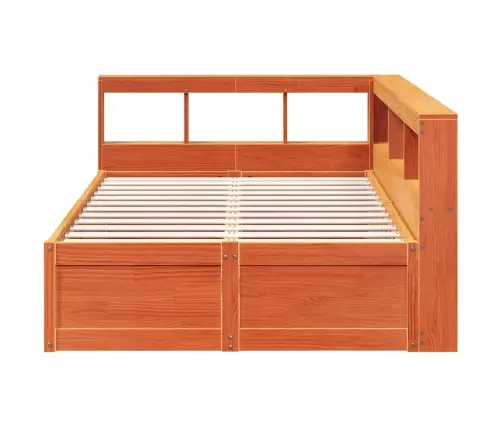 Gulta Ar Grāmatu Plauktu, Bez Matrača, 120X190 Cm, Priedes Koks Vidaxl