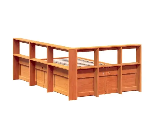 Gulta Ar Grāmatu Plauktu, Bez Matrača, 120X190 Cm, Priedes Koks Vidaxl