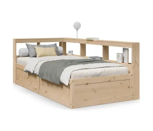 Riiuliga Voodiraam Ilma Madratsita, 75X190 cm Männipuit