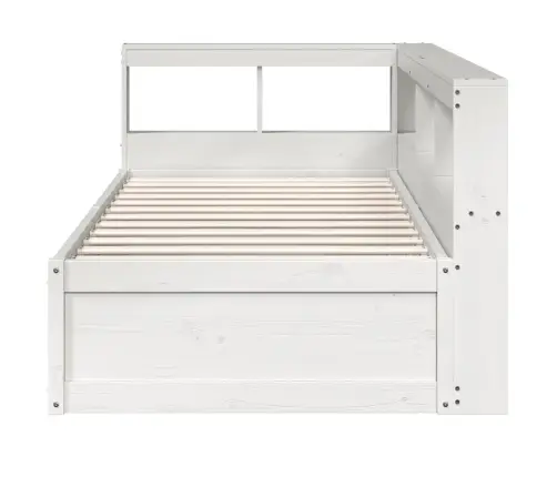 Lova Su Knygų Spinta Be Čiužinio, Balta, 75X190cm Pušis