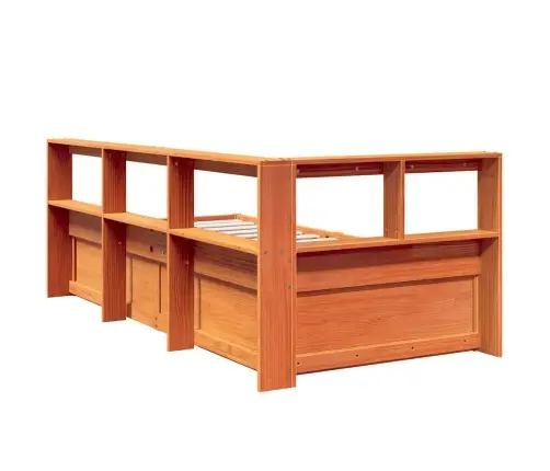 Gulta Ar Grāmatu Plauktu, Bez Matrača, 75X190 Cm, Priede Vidaxl