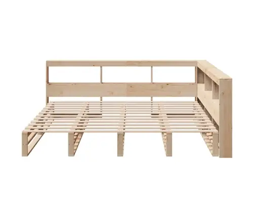 Gulta Ar Grāmatu Plauktu, Bez Matrača, 200X200 Cm, Priedes Koks Vidaxl