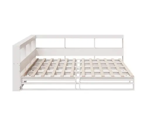 Gulta Ar Grāmatu Plauktu, Bez Matrača, 200X200 Cm, Priedes Koks Vidaxl