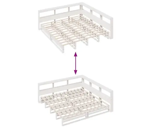 Gulta Ar Grāmatu Plauktu, Bez Matrača, 200X200 Cm, Priedes Koks Vidaxl