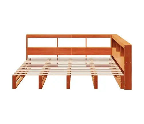 Riiuliga Voodi Ilma Madratsita, Vahapruun, 200X200cm Männipuit