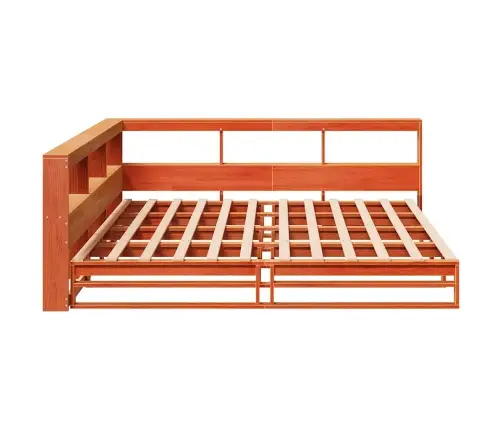 Riiuliga Voodi Ilma Madratsita, Vahapruun, 200X200cm Männipuit