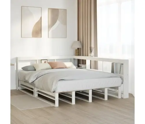 Gulta Ar Grāmatu Plauktu, Bez Matrača, 160X200 Cm, Priedes Koks Vidaxl