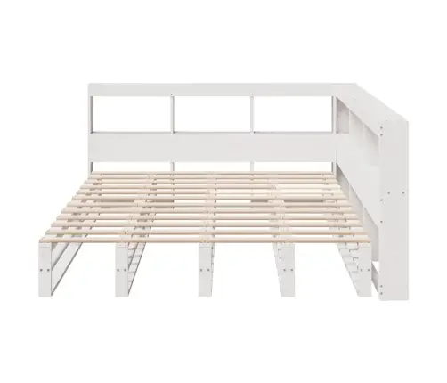 Gulta Ar Grāmatu Plauktu, Bez Matrača, 160X200 Cm, Priedes Koks Vidaxl