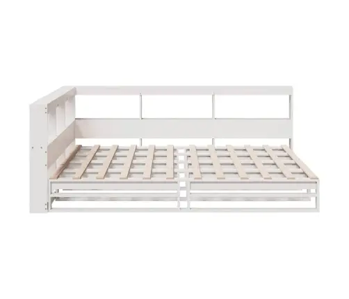 Gulta Ar Grāmatu Plauktu, Bez Matrača, 160X200 Cm, Priedes Koks Vidaxl