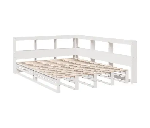 Riiuliga Voodiraam Ilma Madratsita, Valge, 140X200cm Männipuit