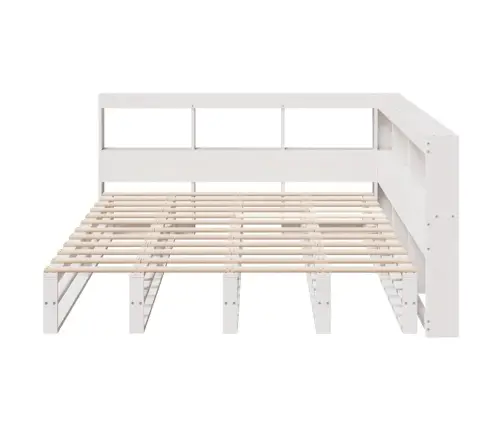 Riiuliga Voodiraam Ilma Madratsita, Valge, 140X200cm Männipuit