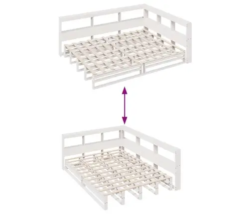 Riiuliga Voodiraam Ilma Madratsita, Valge, 140X200cm Männipuit