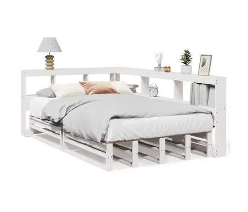 Gulta Ar Grāmatu Plauktu, Bez Matrača, 120X200 Cm, Priedes Koks Vidaxl