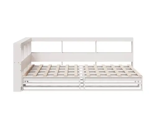 Gulta Ar Grāmatu Plauktu, Bez Matrača, 120X200 Cm, Priedes Koks Vidaxl