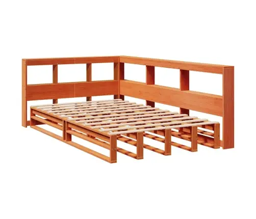 Lova Be Čiužinio/Su Knygų Lentyna, Vaško Ruda, 120X200cm Pušis