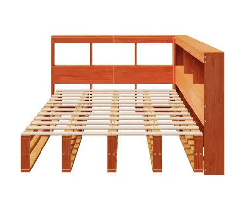 Lova Be Čiužinio/Su Knygų Lentyna, Vaško Ruda, 120X200cm Pušis