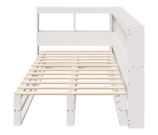 Riiuliga Voodiraam Ilma Madratsita, Valge, 100X200cm Männipuit
