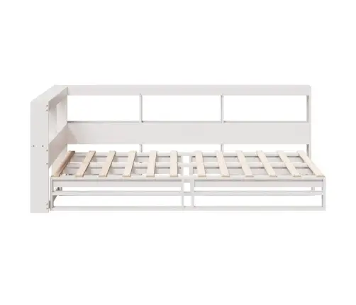 Riiuliga Voodiraam Ilma Madratsita, Valge, 100X200cm Männipuit