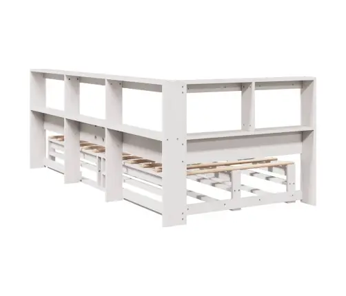 Riiuliga Voodiraam Ilma Madratsita, Valge, 100X200cm Männipuit