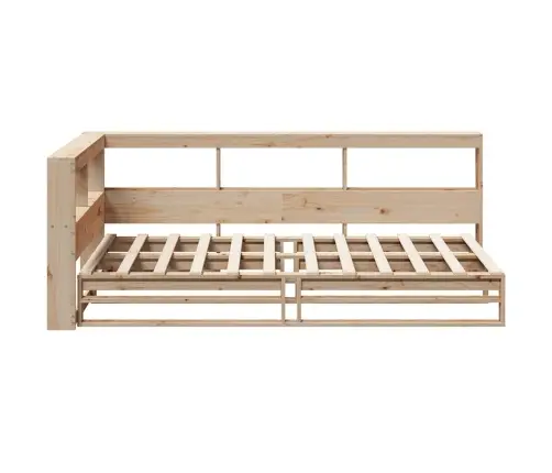 Gulta Ar Grāmatu Plauktu, Bez Matrača, 90X200 Cm, Priedes Koks Vidaxl