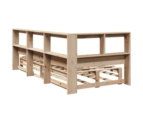 Gulta Ar Grāmatu Plauktu, Bez Matrača, 90X200 Cm, Priedes Koks Vidaxl