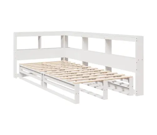 Gulta Ar Grāmatu Plauktu, Bez Matrača, 90X200 Cm, Priedes Koks Vidaxl