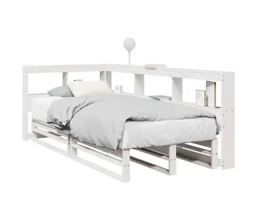 Gulta Ar Grāmatu Plauktu, Bez Matrača, 90X200 Cm, Priedes Koks Vidaxl