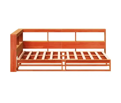 Lova Be Čiužinio/Su Knygų Lentyna, Ruda, 90X200cm Pušis