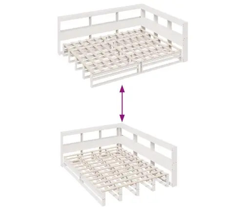 Gulta Ar Grāmatu Plauktu, Bez Matrača, 135X190 Cm, Priedes Koks Vidaxl