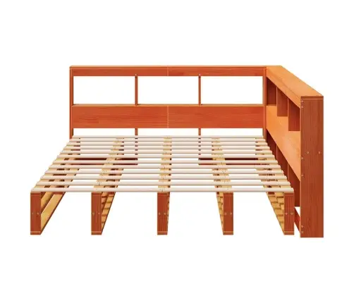 Riiuliga Voodi Ilma Madratsita, Vahapruun, 135X190cm Männipuit