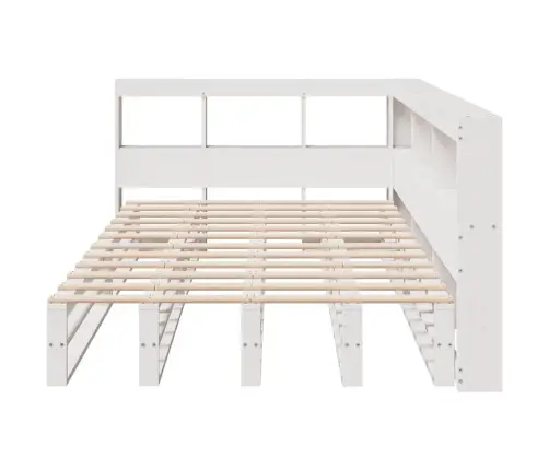 Riiuliga Voodiraam Ilma Madratsita, Valge, 120X190cm Männipuit