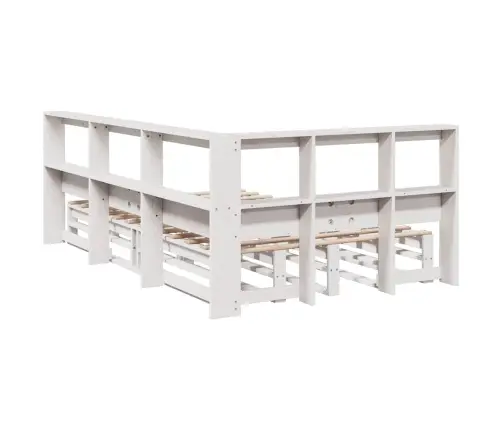 Riiuliga Voodiraam Ilma Madratsita, Valge, 120X190cm Männipuit