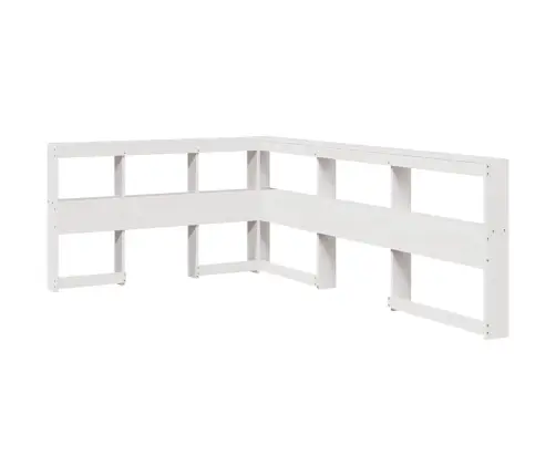 Riiuliga Voodiraam Ilma Madratsita, Valge, 120X190cm Männipuit