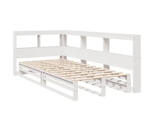 Gulta Ar Grāmatu Plauktu, Bez Matrača, 90X190 Cm, Priedes Koks Vidaxl