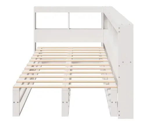 Gulta Ar Grāmatu Plauktu, Bez Matrača, 90X190 Cm, Priedes Koks Vidaxl