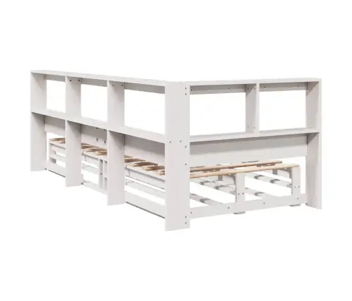 Gulta Ar Grāmatu Plauktu, Bez Matrača, 90X190 Cm, Priedes Koks Vidaxl