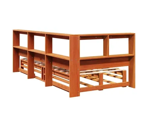 Gulta Ar Grāmatu Plauktu, Bez Matrača, 75X190 Cm, Priede Vidaxl