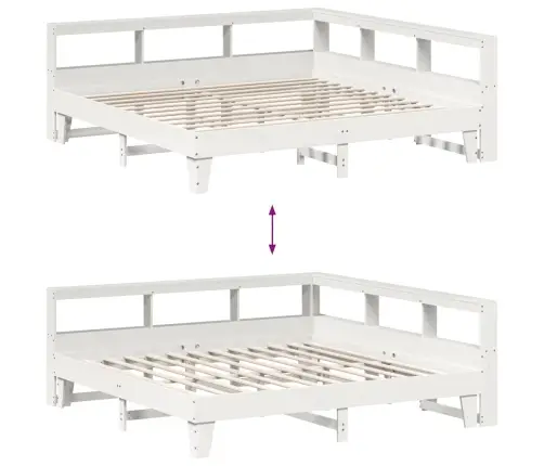 Gulta Ar Grāmatu Plauktu, Bez Matrača, 200X200 Cm, Priedes Koks Vidaxl